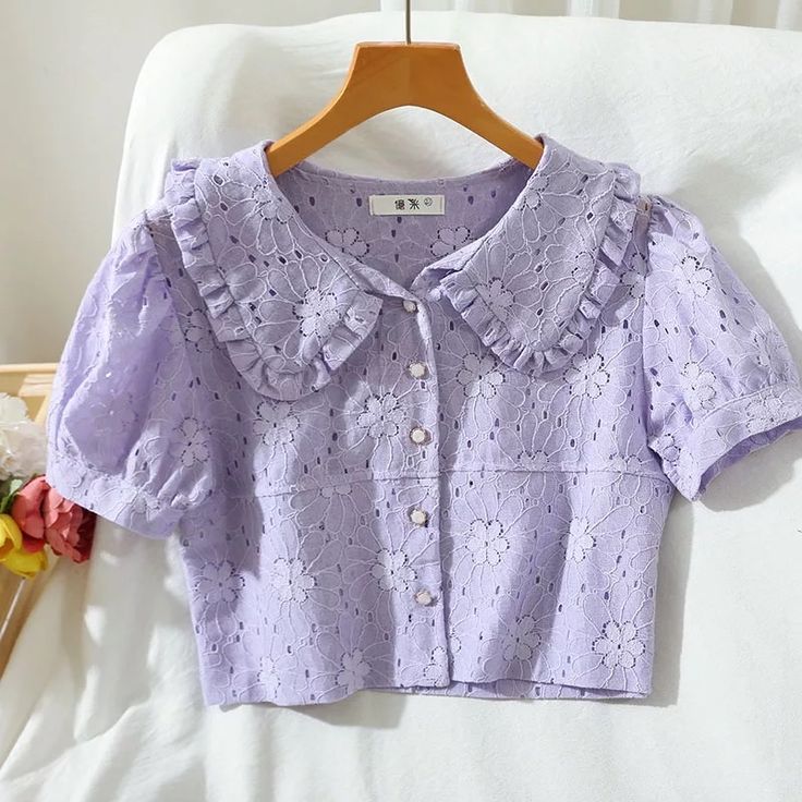 What To Wear With A Purple Shirt, Cute Top Designs, Purple Top Outfit, Cotton Blouse Design, Aesthetic Purple, Fashion Top Outfits, Elegant Blouse Designs, Fashion Tops Blouse, Everyday Fashion Outfits