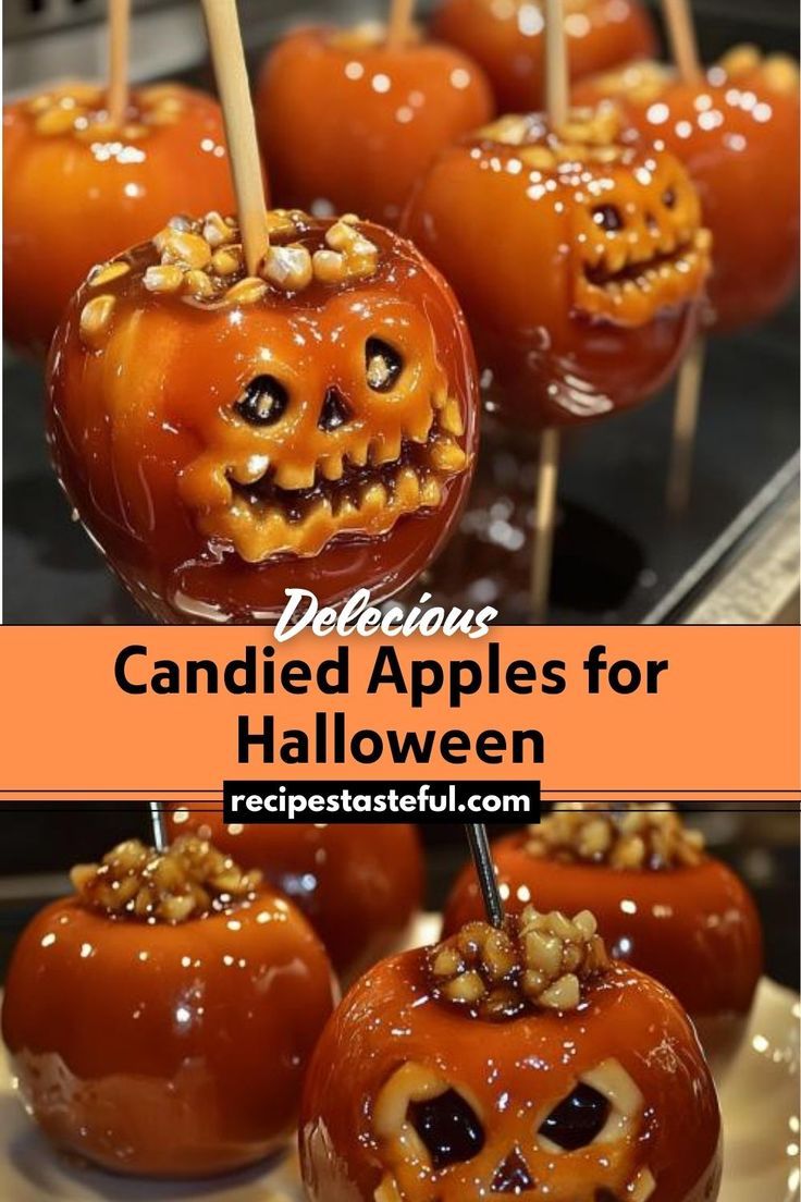 candy apples decorated with candied apples for halloween