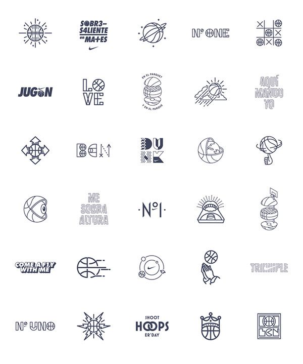 the logos for different sports teams are shown in black and white on a white background