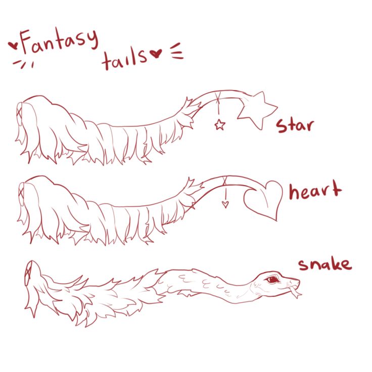 two different types of hair and the words fantasy tails start to heart snake