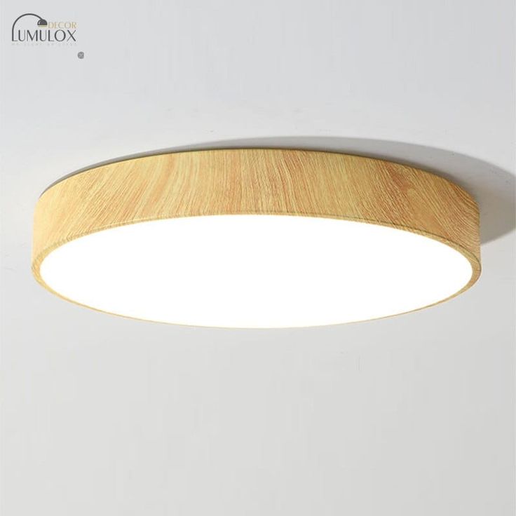 an image of a modern light fixture with wood grain on the bottom and white background