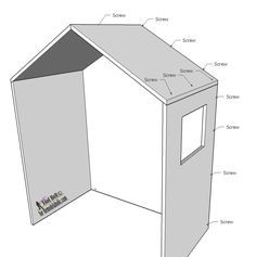 the diagram shows how to make a small house out of cardboard