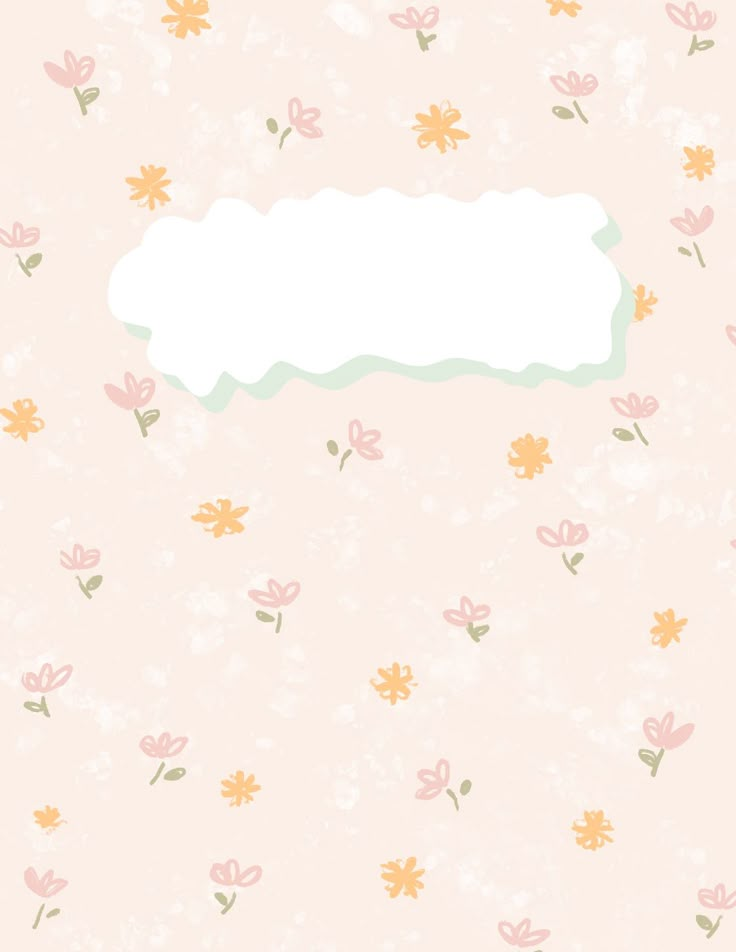 a pink background with flowers and a white sign on the bottom right corner that says hello kitty