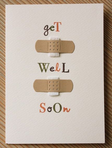 two pieces of paper with the words get well soon on them