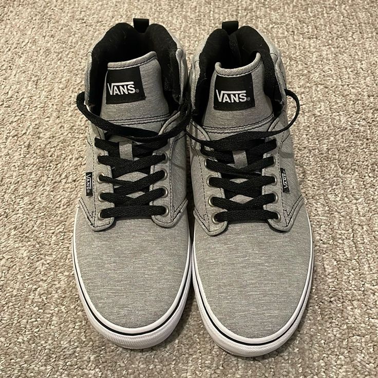 Brand New. Never Worn And Been In Box. Men’s Size 8.5 Casual Gray High-top Skate Shoes, Gray Vans Casual Sneakers, Gray Casual Vans Sneakers, Gray Mid-top Casual Skate Shoes, Casual Gray Vans Sneakers, Casual Gray Mid-top Skate Shoes, Gray Lace-up Vans Sneakers, Casual Gray Skate Shoes With Speckled Midsole, Gray Vans Skate Shoes With Round Toe