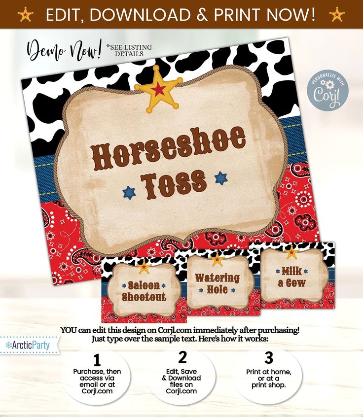 the printable horse shoe toe sign is shown in red, white and blue colors