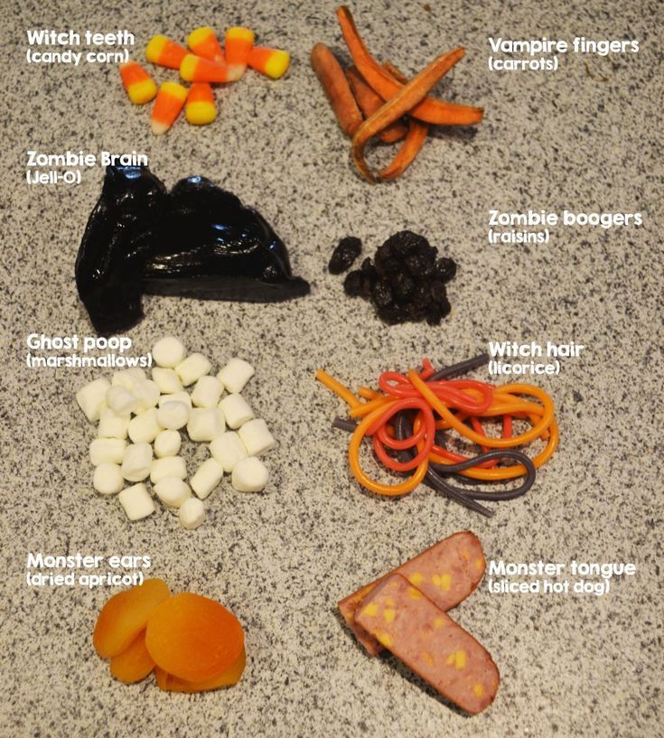 an assortment of food on a counter top with words describing the different foods they have in them