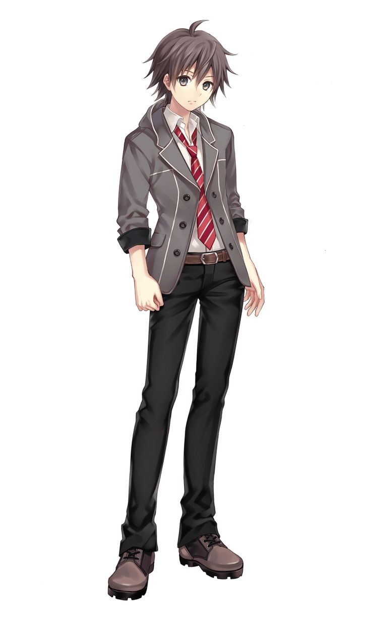 an anime character in a suit and tie standing with his hands on his hipss