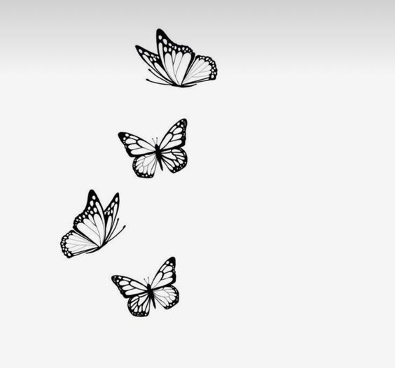 three butterflies flying in the air