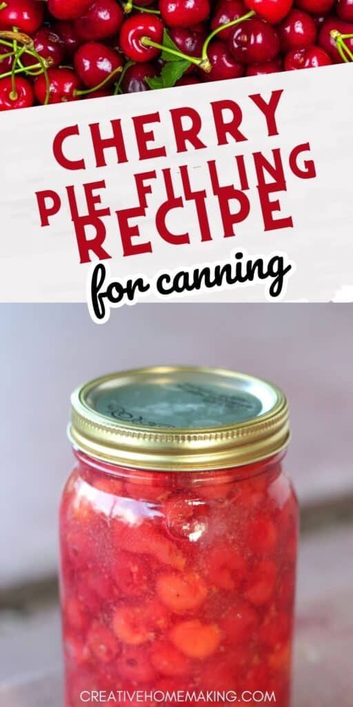 cherries in a jar with the title cherry piecing recipe for canning on top