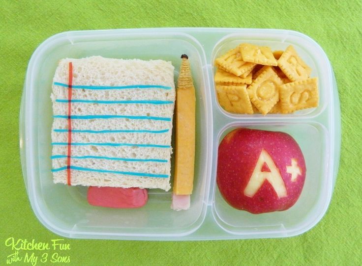 back to school bento lunch in a plastic container