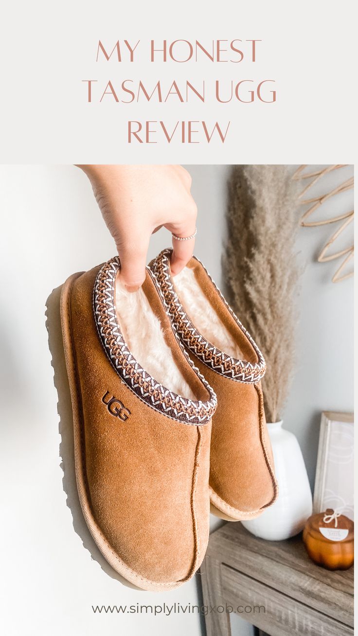 Ugg’s Tasman, Women’s Ugg Tasman Outfits, How To Style Ugg Tasman, Ugg Slip On, How To Wear Tasman Uggs, Styling Tasman Slippers, Ugh Talisman Outfits, Fall Outfits With Ugg Tasman Slippers, Women’s Ugg Slippers Outfit