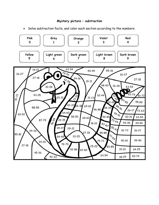 the color by number worksheet for kids to learn how to solve numbers in addition