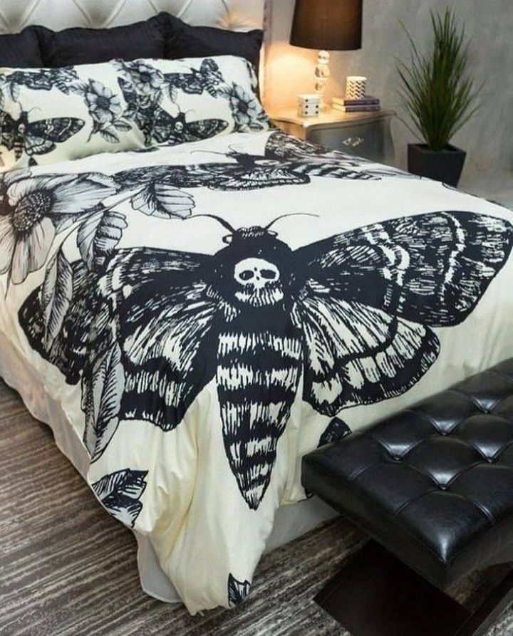 an image of a bed with moths on it and the words you can share this post with friends