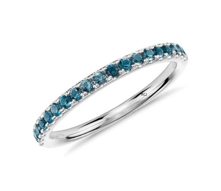 Natural London Blue Topaz Half Eternity Band Ring, Topaz Engagement Eternity Band, Sterling Silver Ring, 14k White Gold Finish Ring For Her ❋ RING DETAIL ❋ Metal: 925 Sterling Silver (Can be made in Yellow gold & rose gold plated as well) Gemstone -: London Blue Topaz  Stone Shape-: Round  Stone Size - : 2.00 mm  Side Stone Size -:  ✥Features✥ ✥ Ready to Ship in 5-7  Business Days ✥ I accept custom making order.Please contact me if you need this service. ✥ Please Feel Free to contact us 24*7 to discuss for any order ✥ For all the jewelries,there is a 30 days money back guarantee. ✥ All items will be well packed in a beautiful ring box. ✥ If you want to upgrade your shipping speed then please add this with your product PLEASE BE ADVISED BEFORE PURCHASING: *We can not be held responsible for Blue Topaz Stackable Ring, Birthstone Band, Blue Topaz Jewelry, Blue Gemstone Rings, Topaz Engagement Ring, Topaz Jewelry, London Blue Topaz Ring, Blue Topaz Stone, Silver Wedding Bands