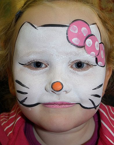 face painting ideas #20 Painting Pictures For Kids, Hello Kitty Face Paint, Face Painting For Kids, Halloween Face Paint Designs, Halloween Face Painting, Faces Painting, Kitty Face Paint, Hello Kitty Birthday Party, Hello Kitty Makeup