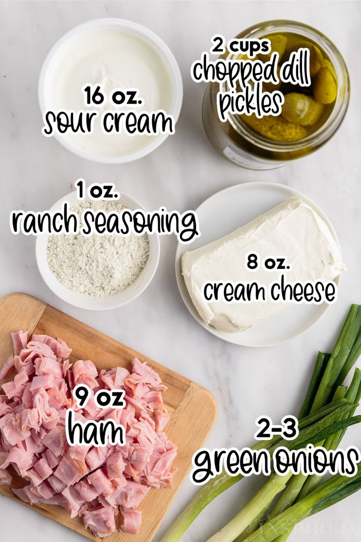 the ingredients to make an appetizer are shown here