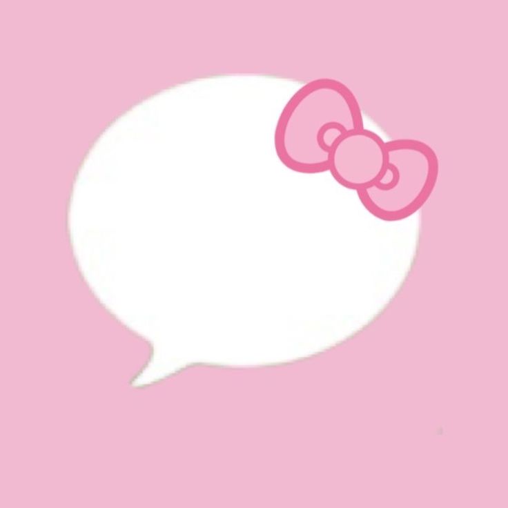 a pink hello kitty wallpaper with a white speech bubble in the shape of a bow