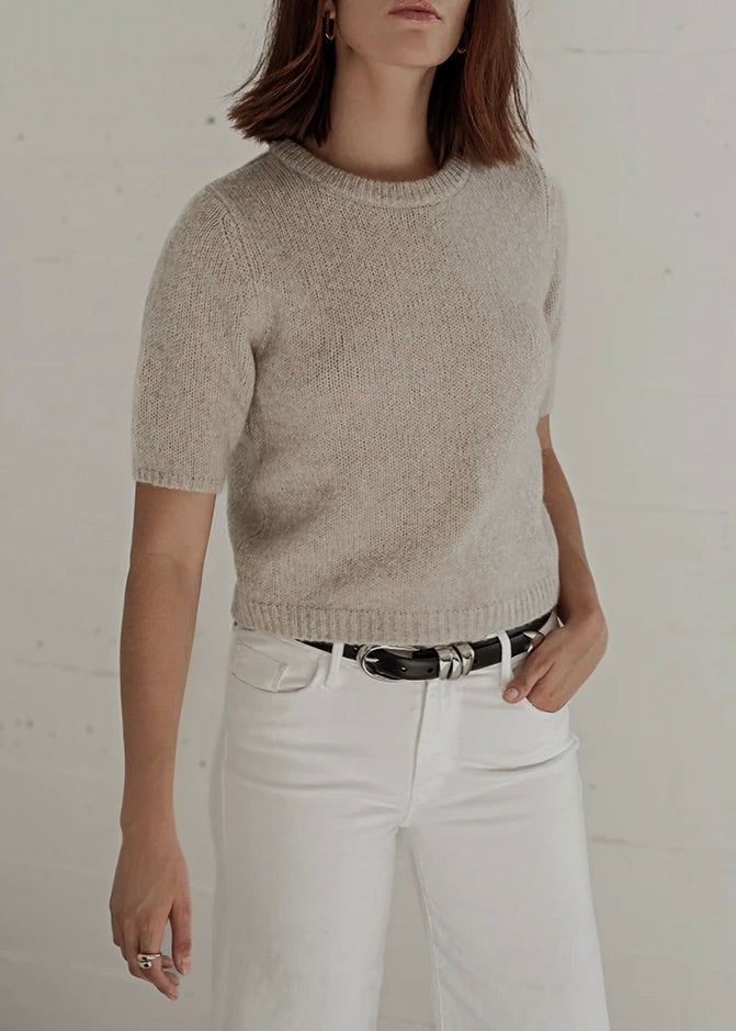 Dressed up style with a casual feel. The BRENDA Pullover Sweater is carefully crafted using a unique blend of supple cashmere and smooth silk for an unmatched feel against the skin. This piece features a flattering rounded neckline with short sleeves and subtle ribbed detailing for a contemporary elegance that you can wear anywhere. Fit: Regular fitted. True to size. Mode is 5'9" wearing size S. Materials + Care: 25% silk 75% cashmere, sourced from the birthplace of cashmere, Pamir Mountains. Ha Pamir Mountains, Striped Rug, Rounded Neckline, Up Styles, Pullover Sweater, Round Neckline, Pullover Sweaters, Hand Knitting, Cashmere