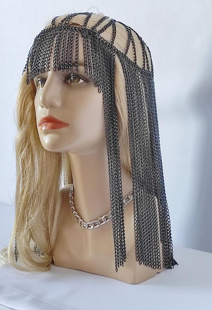 Egypt Head Chain Burning Man Fest Wedding Veil Piece Exotic | Etsy Silver Punk Body Jewelry For Party, Adjustable Punk Body Jewelry For Party, Bohemian Black Metal Body Jewelry, Gold Body Jewelry With Silver Chain For Parties, Bohemian Silver Chain Body Jewelry, Silver Adjustable Body Chain For Festivals, Silver Bohemian Body Jewelry With Chain, Bohemian Silver Body Jewelry With Chain, Adjustable Body Chain For Festivals