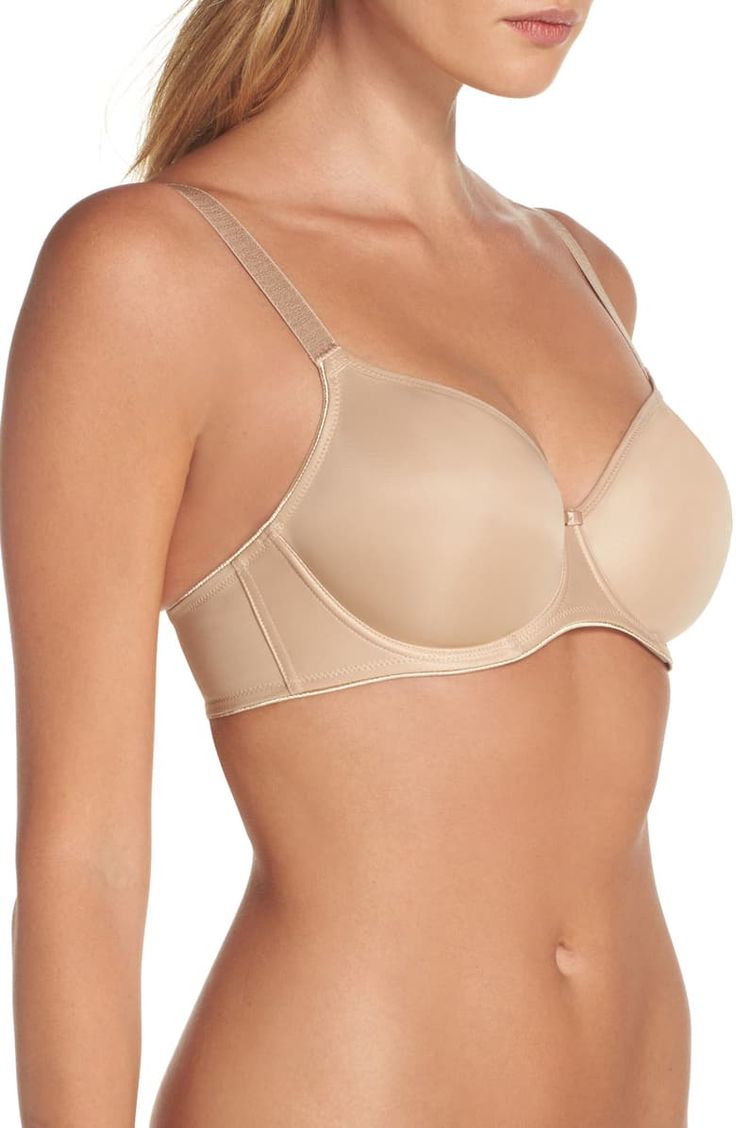 Fantasie Seamless Underwire Balconette Bra | Nordstrom No-show Padded Bra, Elegant Full Coverage Nursing Bra With Soft Touch, Smoothing Bra In Solid Color, Smoothing Solid Color Bra, Fitted Smoothing Bra, Elegant Beige Seamless Bra, Supportive Underwire Bra In Beige, Full Coverage Fitted Smoothing Bra, Fitted Full Coverage Smoothing Bra