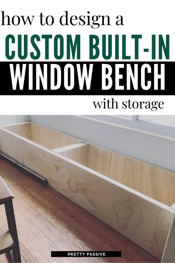 how to design a custom built - in window bench with storage