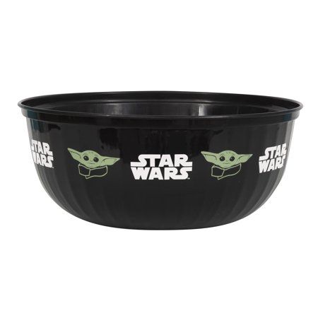 a black bowl with the words star wars on it and yoda's face