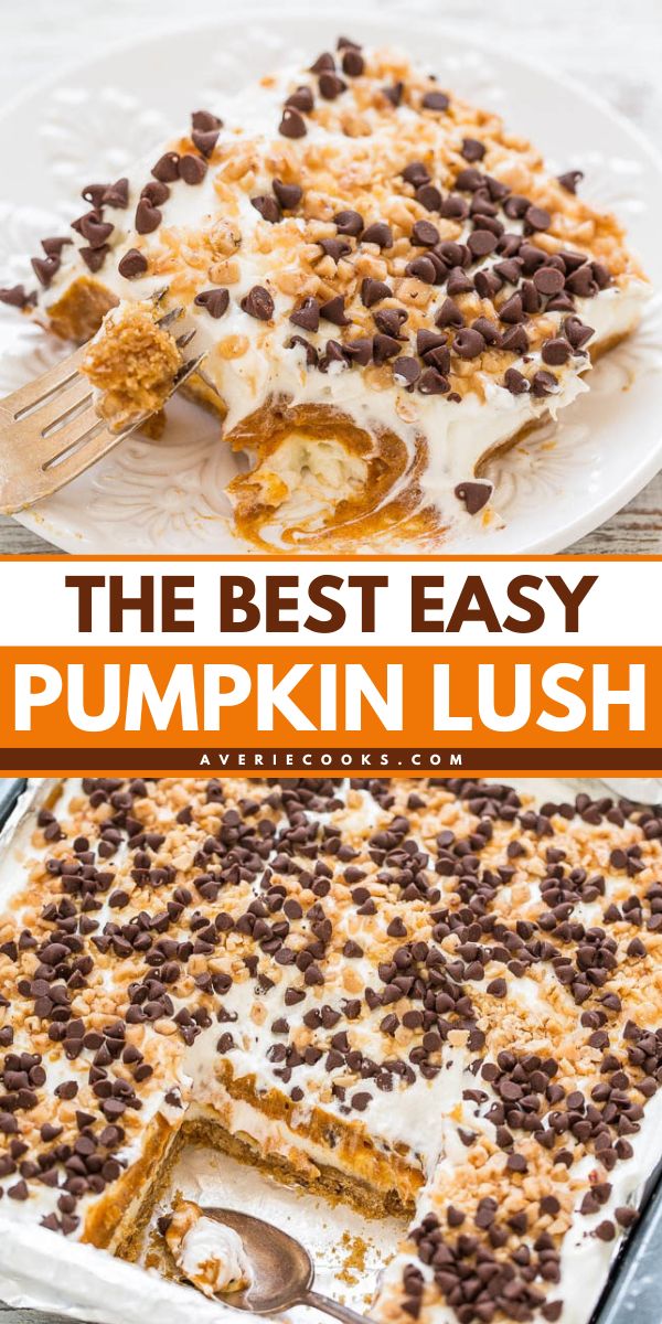 Want more simple Thanksgiving desserts? This simple fall recipe for pumpkin delight is almost no-bake! This simple pumpkin dessert starts with a graham cracker crust. Layered with cream cheese, pudding, and more, this pumpkin lush dessert is so luscious! Fall Desserts With Cream Cheese, Thanksgiving Desserts Ideas Easy, Best Dessert Recipes For Thanksgiving, Easy Pumpkin Delight, Pumpkin Dirt Pudding, Graham Cracker Pumpkin Dessert, 3 Ingredient Fall Desserts, Thanksgiving Sides Desserts, Pumpkin Layered Dessert Graham Crackers