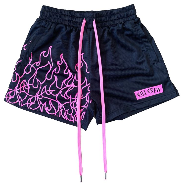 Retro Muay Thai Fit (short mid thigh cut) Length (inches): S(14.5") M(15") L(15.35") XL(15.5") 2XL(15.75") 3XL(16.14") 4XL(16.34") Leg hole (inches): S(12") M(12") L(13") XL(13") 2XL(13.5") 3XL(13.50) 4XL(14) Preshrunk double layered 100% polyester Pink extended drawcord with wax tips (2) side seam pockets (no back pocket) 2 inch waist band Kill Crew, Mens Sweat Suits, Printed Pants Style, Jogging Shorts, Fitness Shorts, Running Shorts Men, Mens Shorts Summer, Hooded Jacket Men, Blazer Set