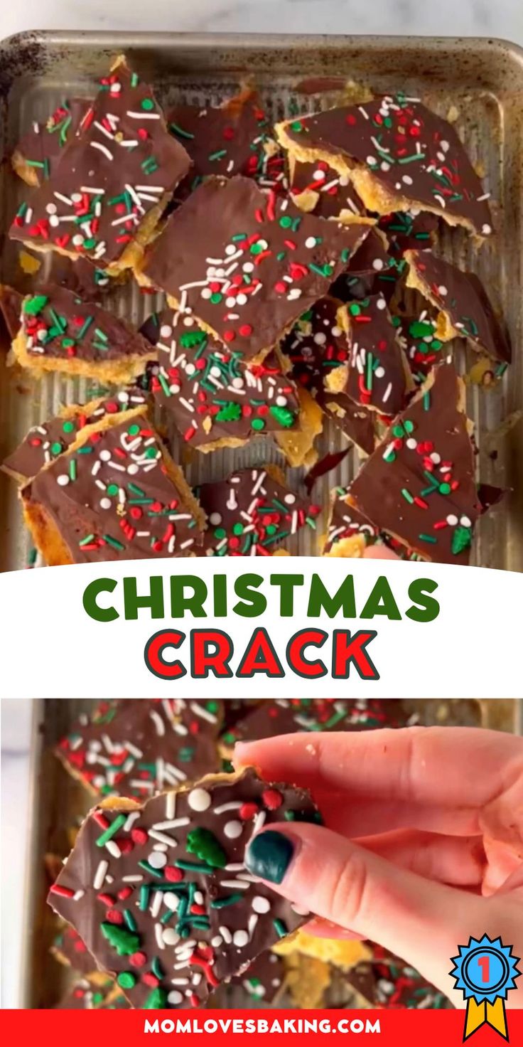 Christmas Recipes Dessert, Toffee Cookie Recipe, Easy Christmas Candy Recipes, Yummy Christmas Treats, Cracker Candy, Cracker Toffee, Christmas Baking Recipes, Toffee Cookies, Holiday Sprinkles