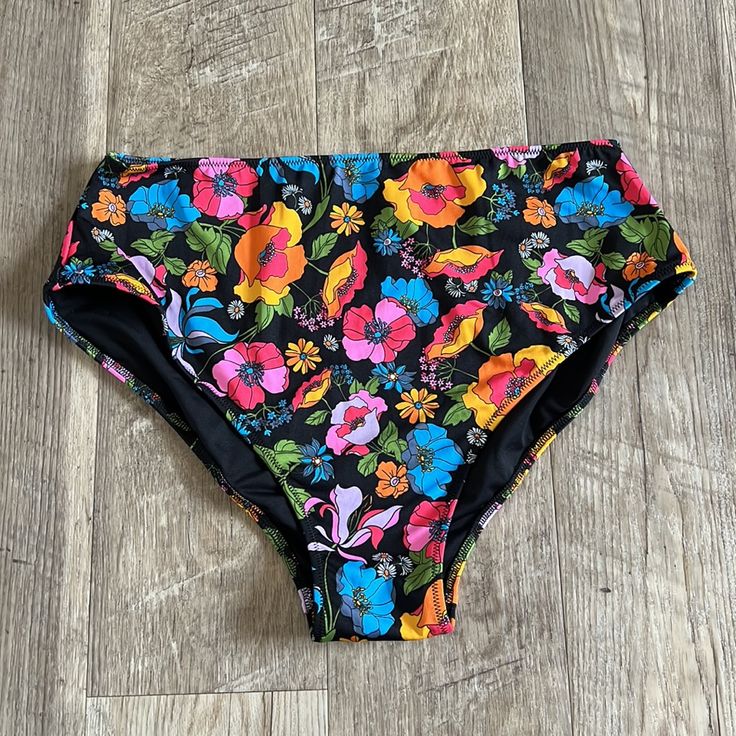 Nwt Pink By Victoria’s Secret High Waist Mini Bikini Bottom. Sizexl Retro High Waist Swimwear For Pool, High Waist Floral Print Swimwear For Swimming, Retro High Waist Bottoms For Pool, Retro High Waist Swimwear For Vacation, Multicolor High Waist Swimwear For Beach, Multicolor High Waist Beachwear Swimwear, Retro Black Swimwear For Beach Season, Multicolor Brief Summer Swimwear, Retro High-waist Swimwear For Vacation