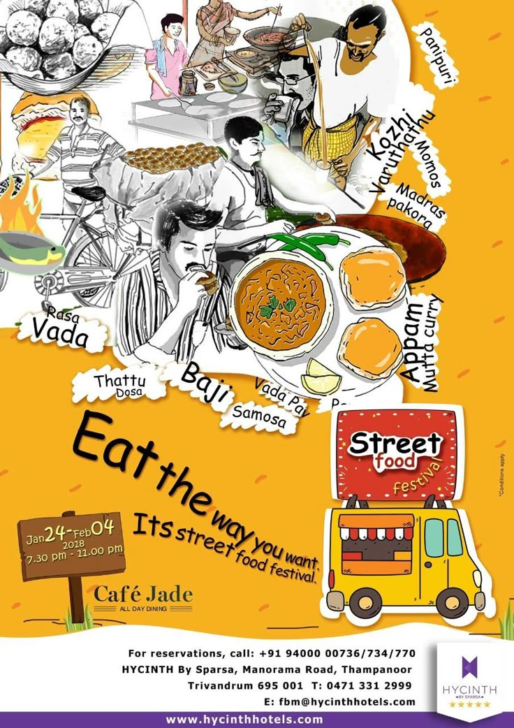 an advertisement for the street food festival