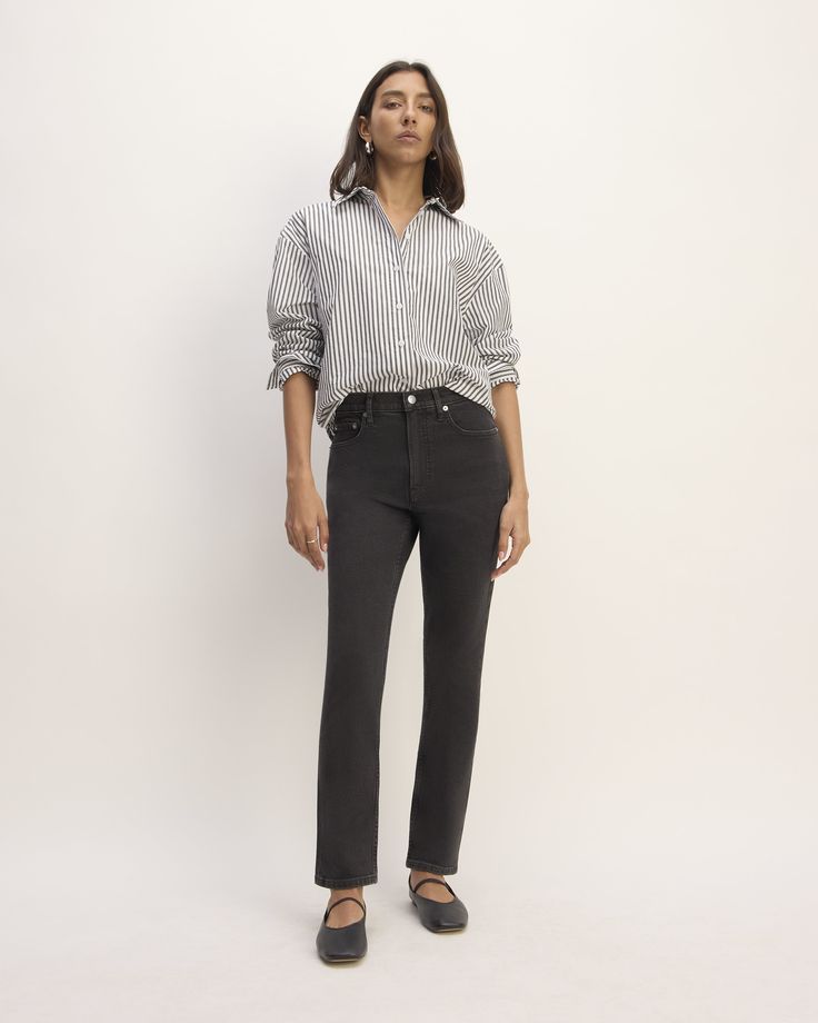 The Original Cheeky® Jean Classic Relaxed Fit Flare Jeans, Classic Straight Jeans For Fall, Relaxed Fit Cropped Straight Jeans, Relaxed Fit Cropped Jeans With Straight Hem, Trendy Straight Silhouette Bottoms With Five Pockets, Everyday Bottoms With Five Pockets In Straight Silhouette, Fitted Straight Jeans For Everyday, Straight Fit Pants With Five Pockets, Rigid Denim Cropped Jeans For Workwear