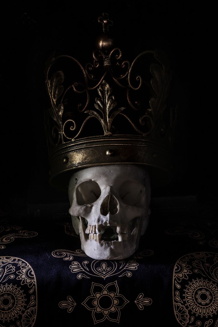 a skull with a crown on top of it