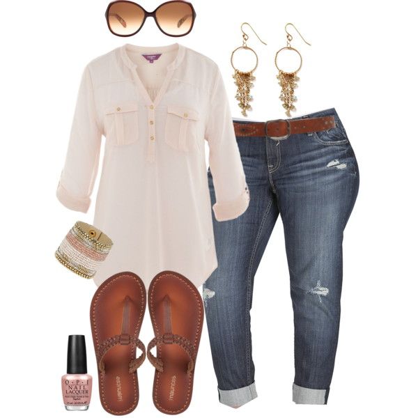 Polyvore Outfits Summer, Plus Size Boyfriend Jeans, Casual Chic Summer, Mode Tips, Look Plus Size, Chic Summer Outfits, Mode Casual, Outfit Trends, Nike Shox