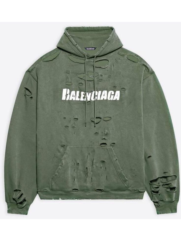 Green Balenciaga, Balenciaga Cap, Balenciaga Hoodie, Balenciaga Logo, Hoodie Green, Balenciaga Mens, Hot Sneakers, Workout Hoodie, Cotton Hoodie