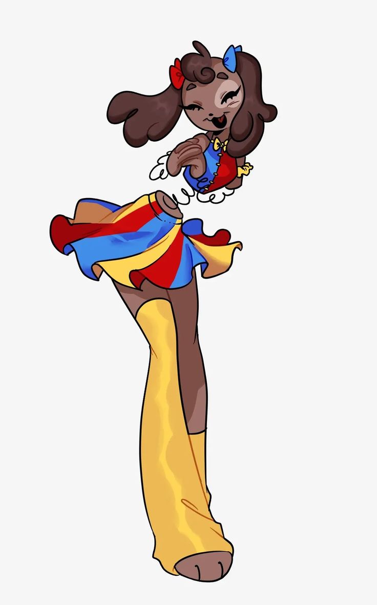 a drawing of a woman in a colorful dress