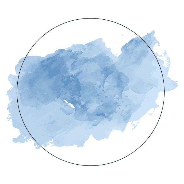 a blue circle painted with watercolor on white paper