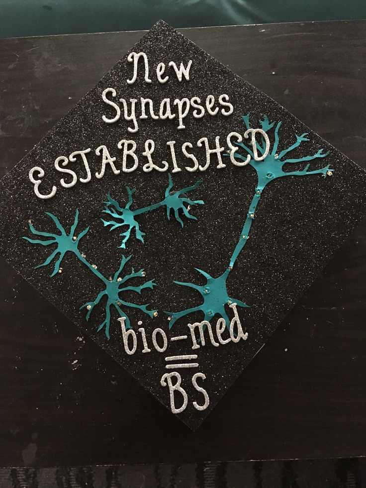 a graduation cap that says new suppes established bio - med b s on it