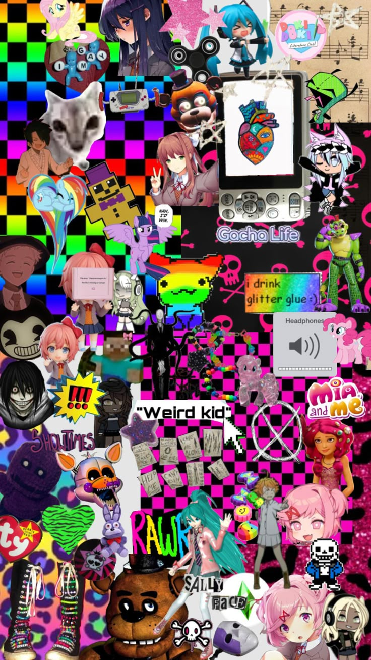 a collage of various stickers and pictures