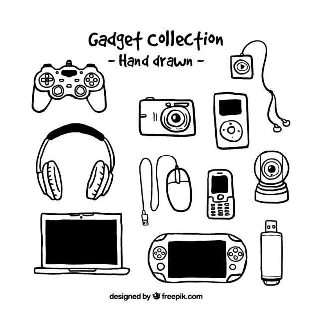 the gadget collection hand drawn