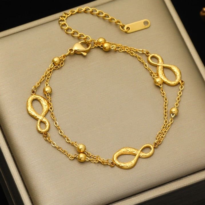 316L Stainless Steel Geometric Symbols Charm Bracelet Modern Gold-tone Bracelets With Lobster Clasp, Modern Gold-tone Metal Bracelet, Flexible Metal Chain Bracelet As Gift, Flexible Metal Chain Bracelet Gift, Flexible Metal Chain Bracelet For Gift, Elegant Flexible Metal Bracelets, Minimalist Gold Alloy Chain Bracelet, Gold Minimalist Alloy Chain Bracelet, Elegant Alloy Bracelets With Adjustable Chain