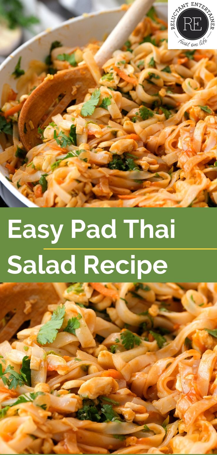 an easy pad thai salad recipe with carrots and cilantro