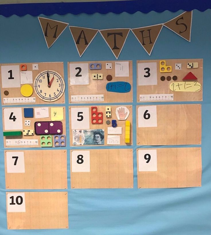 a bulletin board with numbers, dices and magnets on it in front of a blue wall