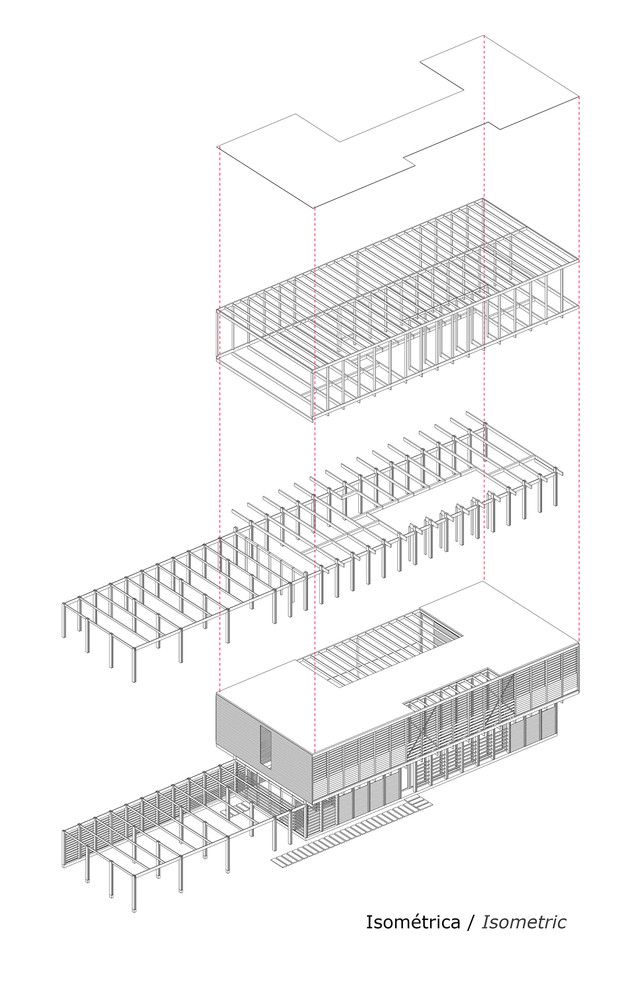 an architectural diagram shows the various sections of a building and how they are connected to each other