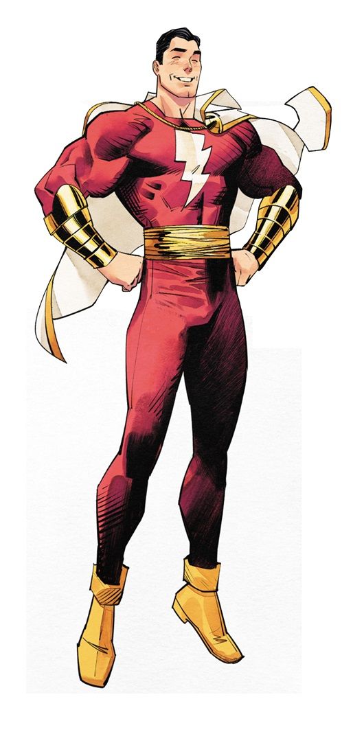 a man in a red and gold costume standing with his hands on his hipss