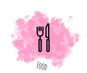 the fork and knife symbol is painted in pink