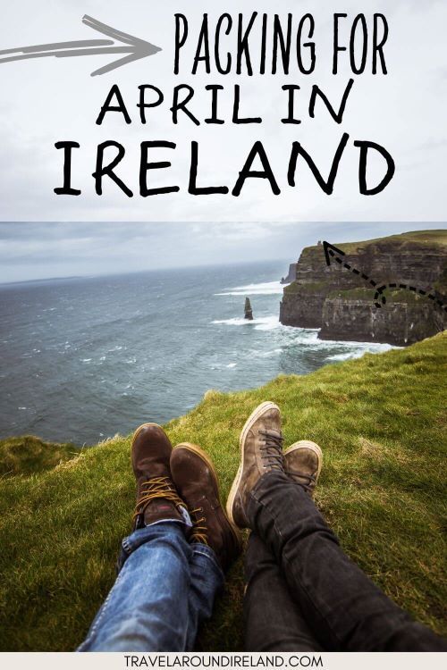 a person laying on top of a lush green hillside next to the ocean with text overlay reading packing for arril iv ireland