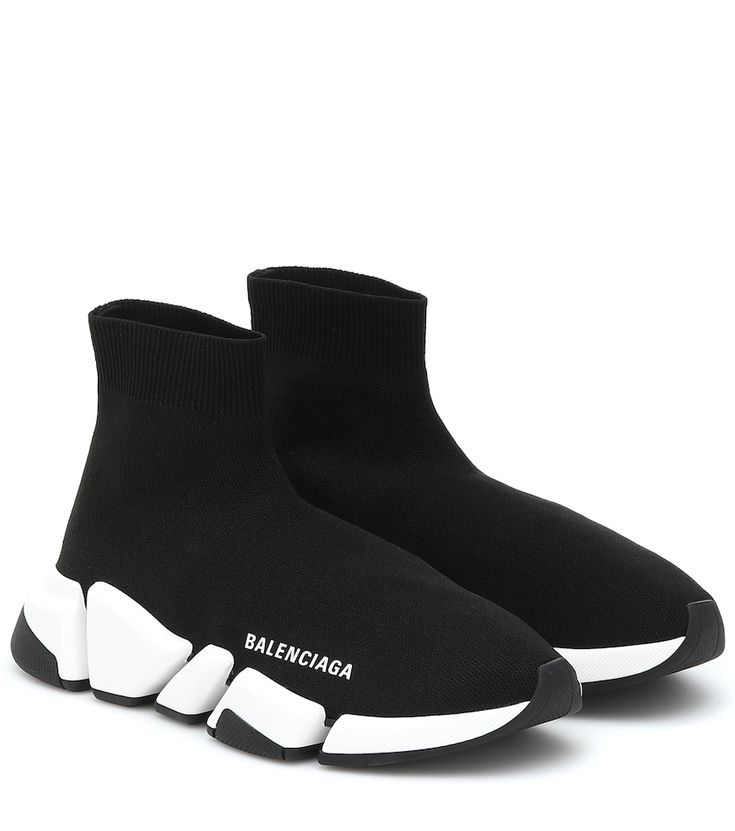 In a sock-like construction, Balenciaga's lightweight Speed 2.0 sneakers deliver modern form with essential function. Their knitted black uppers feature ribbed cuffs, and textured rubber outsoles designed with memory-sole technology. Incorporate yours into athleisure looks. | Balenciaga Speed 2.0 sneakers Cute Colorful Outfits, Mood Bored, Trainers Outfit, Balenciaga Women, Hightop Sneakers, Balenciaga Sneakers, Balenciaga Speed, Oversized Tote Bag, Hype Shoes