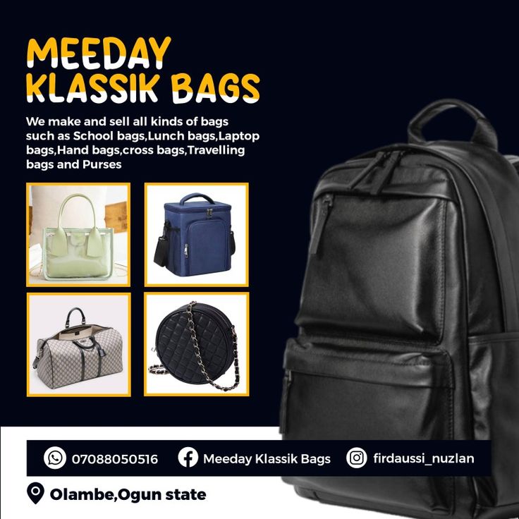 A flyer design for a brand that makes and sells custom made bags Bag Flyer Design, Sales Flyer, Sale Flyer, Cross Bag, Lunch Bag, Make And Sell, Flyer Design, Laptop Bag, Travel Bag